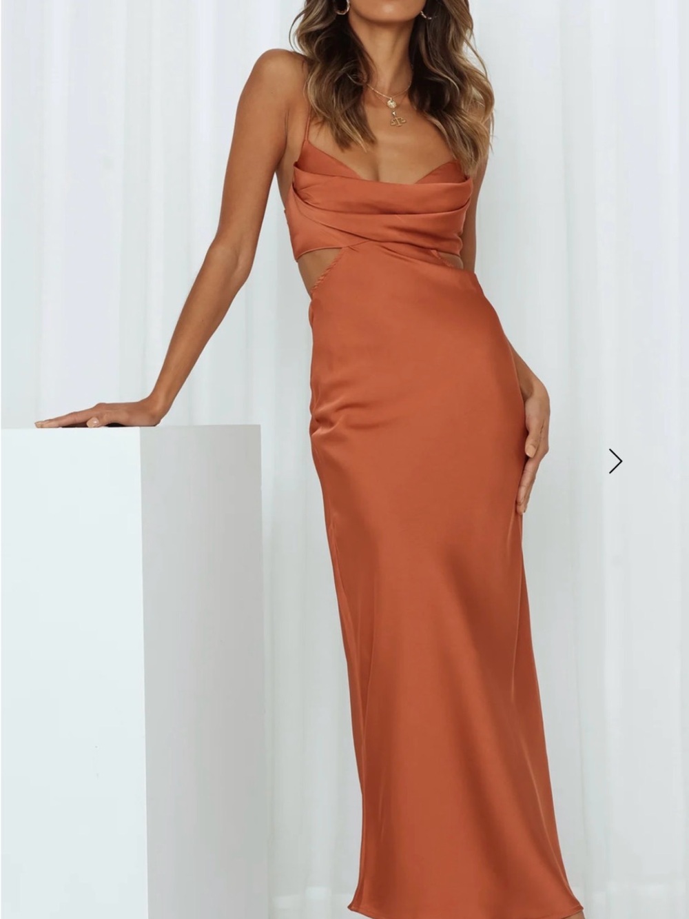 Hello Molly ANGELS IN AMERICA MIDI DRESS RUST